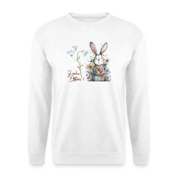Easter bunny with colorful eggs - Unisex Sweatshirt - white - Front