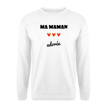 MAMAN ADOREE. MAMAN. FÊTE DES MÈRES. BONNE FÊTE - Sweat-shirt Unisexe - blanc - Devant