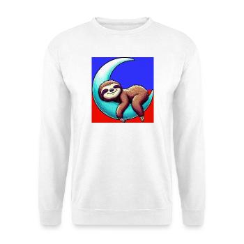 Sloth sleeps on the Moon - Unisex Sweatshirt - white - Front