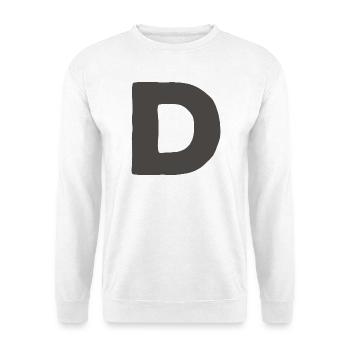 Minimal Letter D Bold Monogram Typography - Unisex Sweatshirt - white - Front