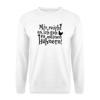 Hühner Fans -  Hahn - Gockel - Küken - Unisex Pullover - Weiß - Vorne