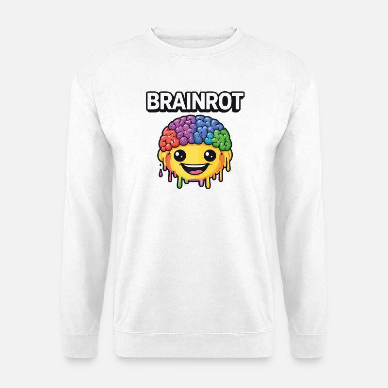 Brainrot Rainbow Smile - Unisex Sweatshirt - white