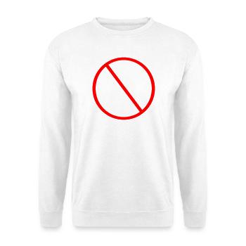 Verbotsschild Verbot Warnschild - Unisex Pullover - Weiß - Vorne - Alina (178cm) & Michal (187cm)