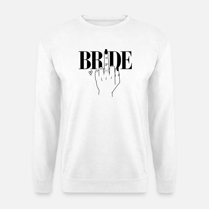 Frecher Braut-Ring-Finger Verlobung JGA - Unisex Pullover - Weiß