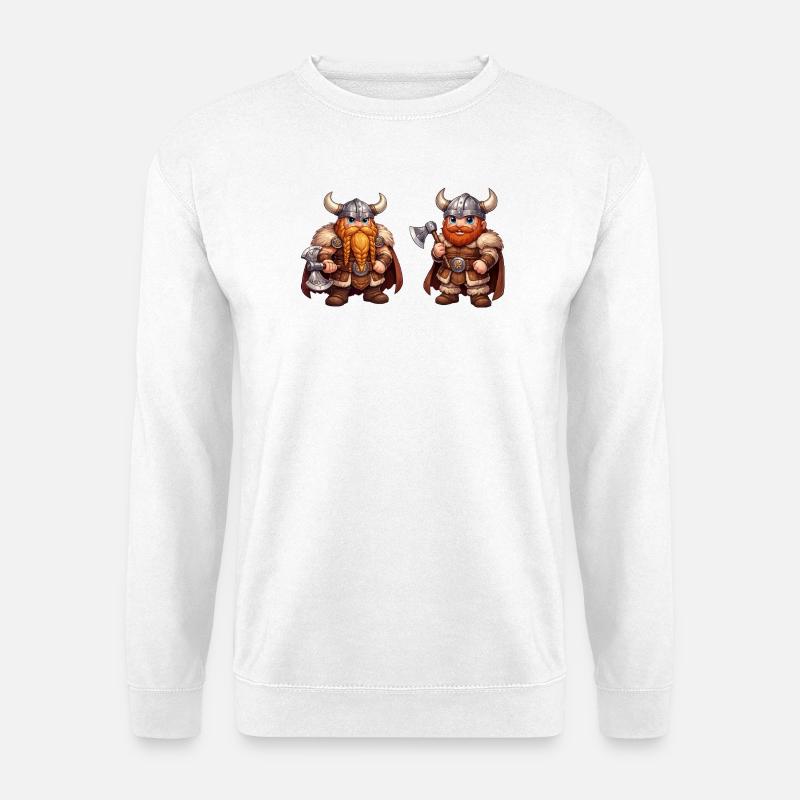 Zwergenvikings Duo - Unisex Pullover - Weiß