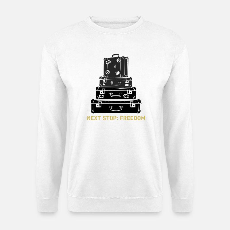 Suitcase Stack Freedom Saying - Unisex Sweatshirt - white
