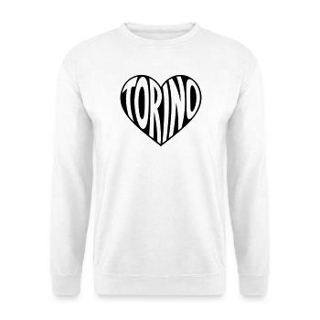 Torino, Turin Heart Typography - Unisex Sweatshirt - white - Front
