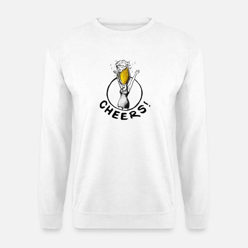 JGA: Bier-Cheers!-Illustration - Unisex Pullover - Weiß