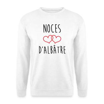 noces d'Albâtre 75 ans de mariage - Sweat-shirt Unisexe - blanc - Devant