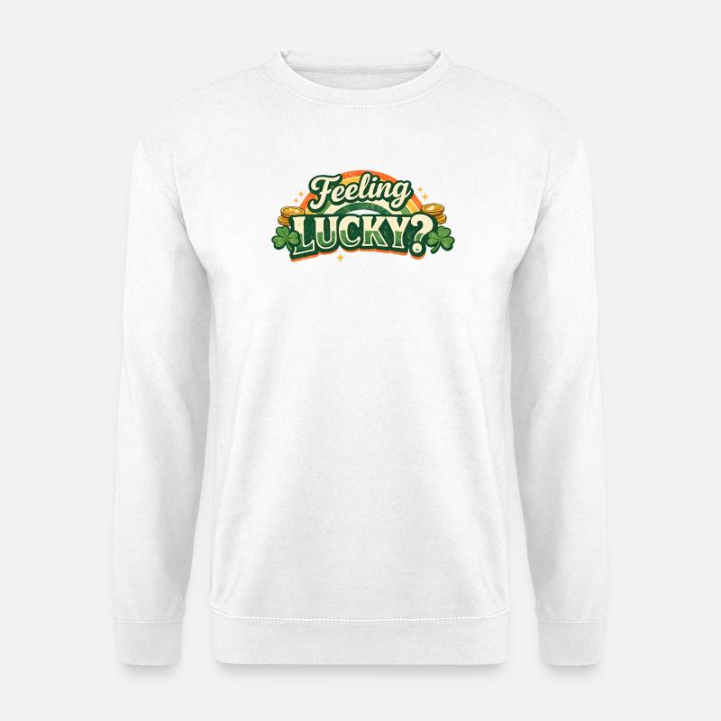 Feeling Lucky Shamrock Logo - Unisex Pullover - Weiß