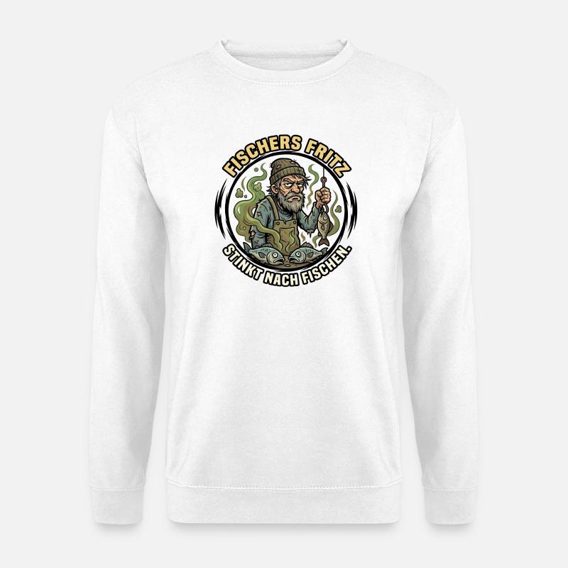 Fischers Fritz Stinkt Nach Fischen - Unisex Pullover - Weiß