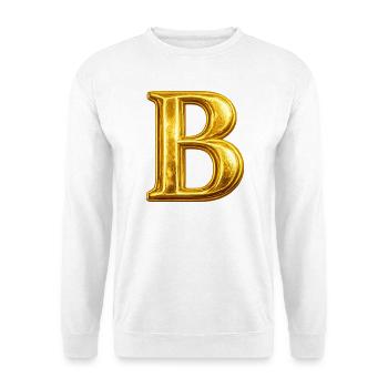 Goldenes B-Monogramm - Unisex Pullover - Weiß - Vorne