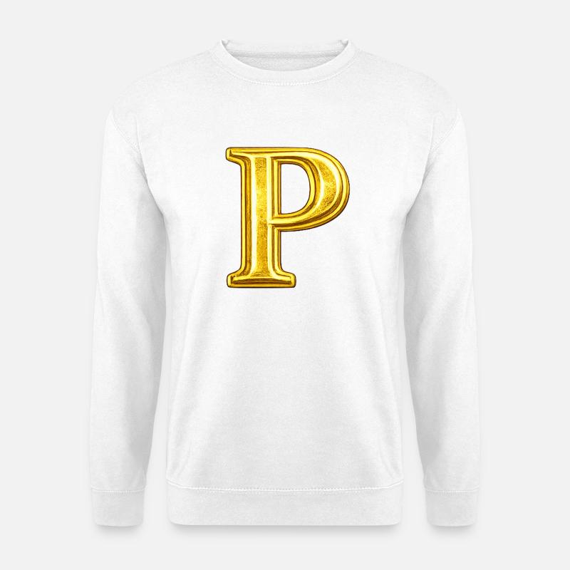 Goldenes P-Motiv - Unisex Pullover - Weiß