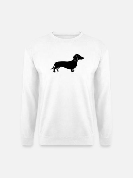 Dackel Hund Silhouette - Unisex Pullover - Weiß