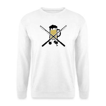Angelruten Bierkrug Wappen - Unisex Pullover - Weiß - Vorne