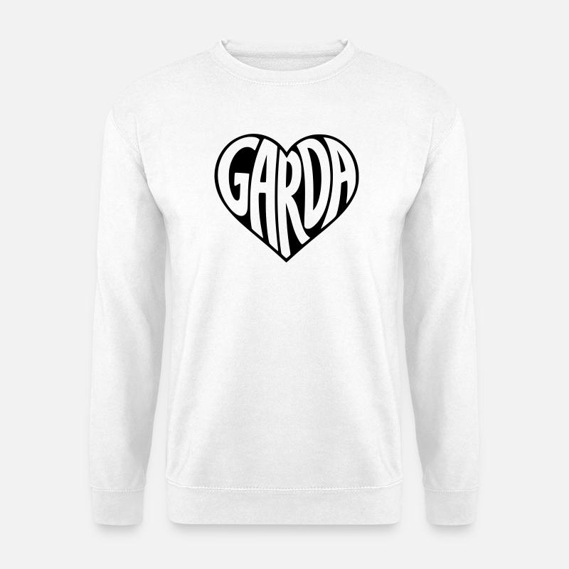 Garda, Gardasee Herz Typografie - Unisex Pullover - Weiß