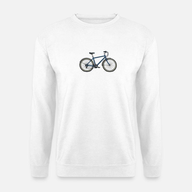 Blaues Citybike Silhouette - Unisex Pullover - Weiß