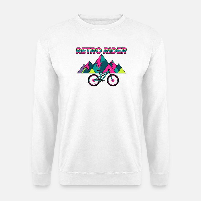 Retro Rider 90er MTB-Ästhetik - Unisex Pullover - Weiß