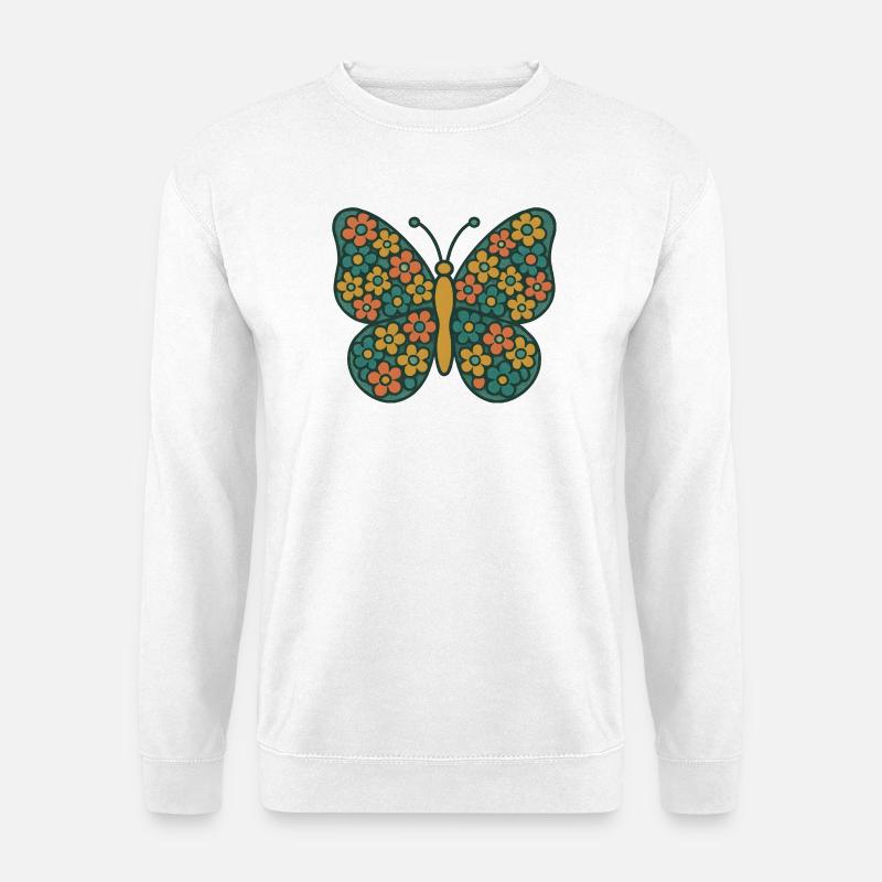 Blütenflügel Schmetterling - Unisex Pullover - Weiß
