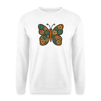 Butterfly with floral pattern - Unisex Sweatshirt - white - Front