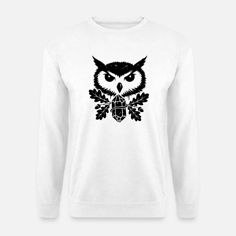 Fantasy Eule Kristall Tattoo - Unisex Pullover - Weiß