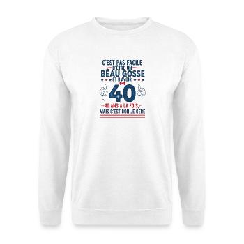 Gutaussehendes Kind-Humorgeschenk 40 Jahre Mann - Unisex Pullover - Weiß - Vorne
