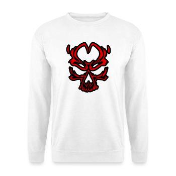 Crâne Rouge Stylisé sur Noir - Sweat-shirt Unisexe - blanc - Devant