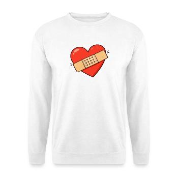 Herz mit Pflaster - Unisex Pullover - Weiß - Vorne