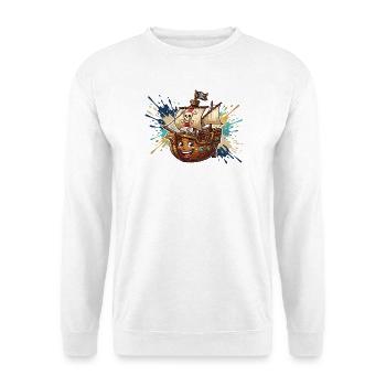 Aventure du navire pirate riant - Sweat-shirt Unisexe - blanc - Devant