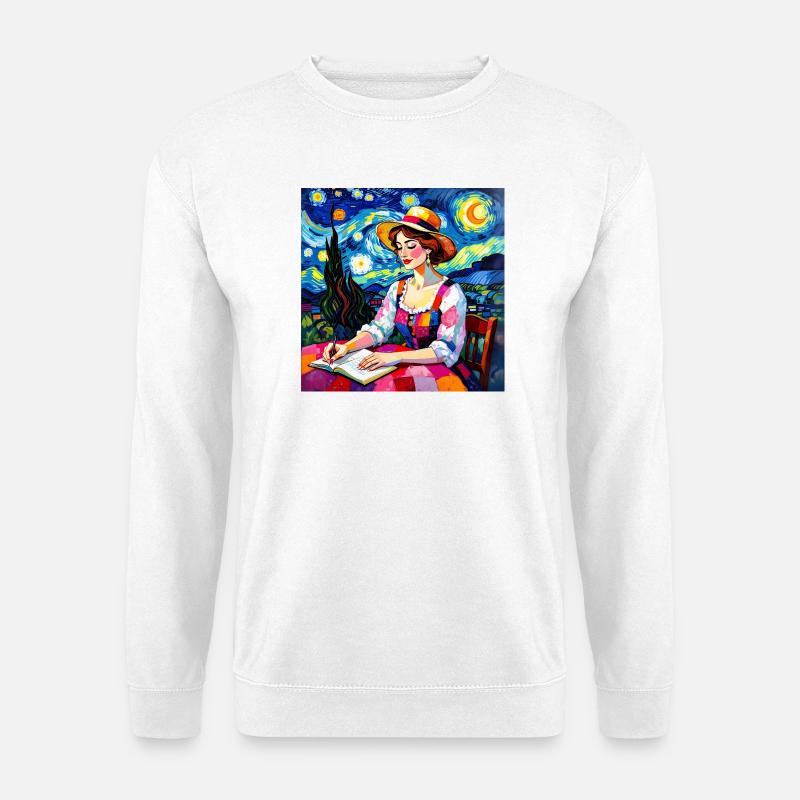 Nocturnal patchwork font - Unisex Sweatshirt - white