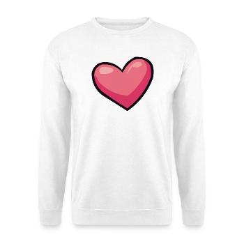 Rosa Herz-Illusion - Unisex Pullover - Weiß - Vorne
