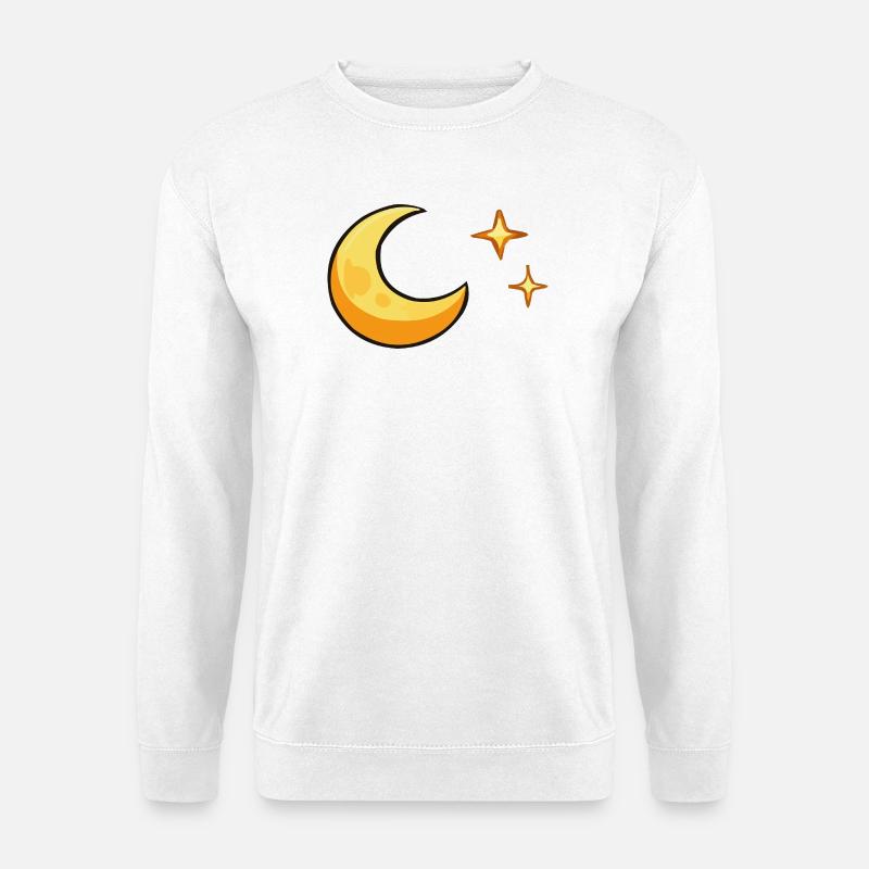 Mondglanz Cartoon Nacht - Unisex Pullover - Weiß