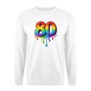 80 Rainbow Retro Number - Unisex Sweatshirt - white - Front
