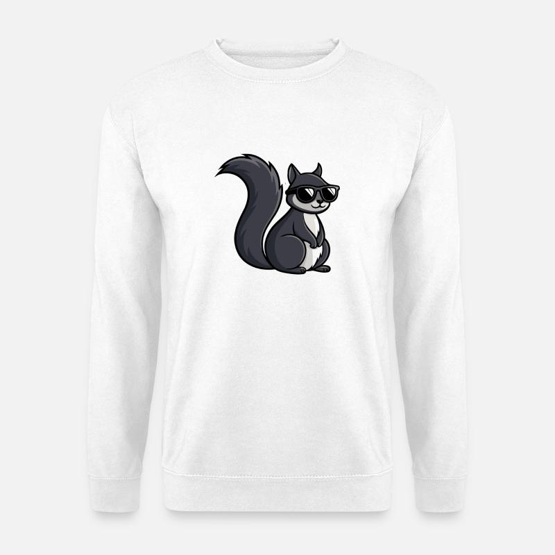 Coole Eichhörnchen-Dunkle Brille - Unisex Pullover - Weiß