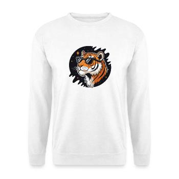 Kosmische Tigerbrille - Unisex Pullover - Weiß - Vorne