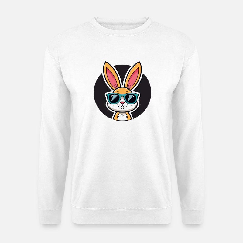 Solarbunny mit blauer Brille - Unisex Pullover - Weiß