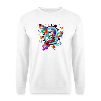 3rd Birthday Rocket Art - Unisex Sweatshirt - white - Front