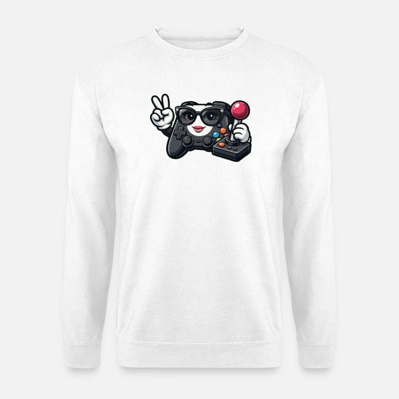 Kawaii-Spielcontroller-Friedenszeichen - Unisex Pullover - Weiß