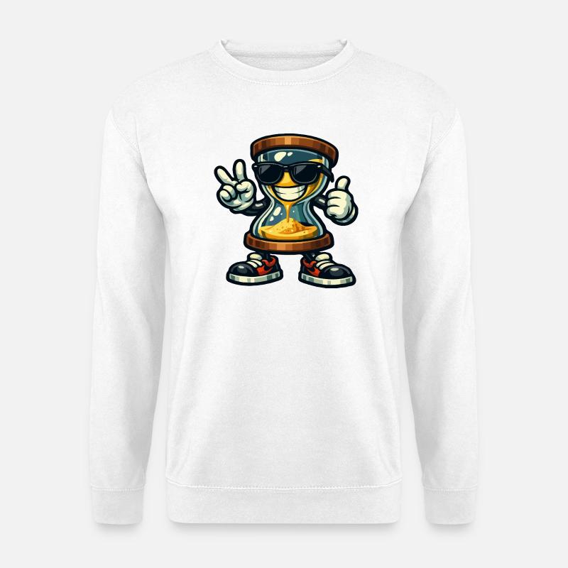 Sanduhr mit Sonnenbrillen-Vibes - Unisex Pullover - Weiß