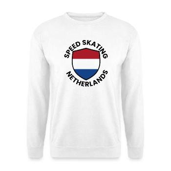 Speed skate Netherlands Shield - Unisex Sweatshirt - white - Front