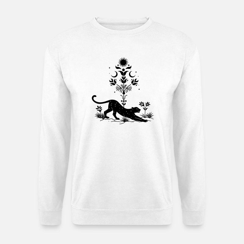 Cosmic Leopard Boho - Unisex Pullover - Weiß