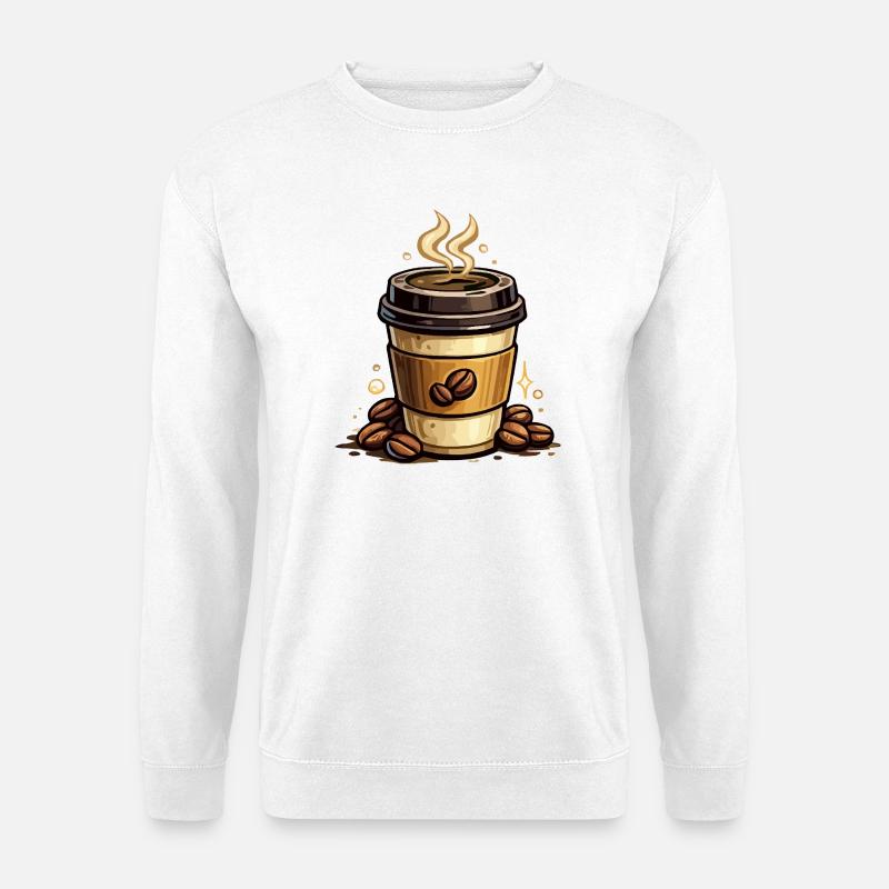 Kaffee Kunst Becher - Unisex Pullover - Weiß