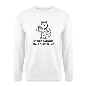 Loup Musclé Fatigué mais Discipliné - Sweat-shirt Unisexe - blanc - Devant
