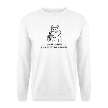 Loup Ambitieux et Goût de la Réussite - Sweat-shirt Unisexe - blanc - Devant