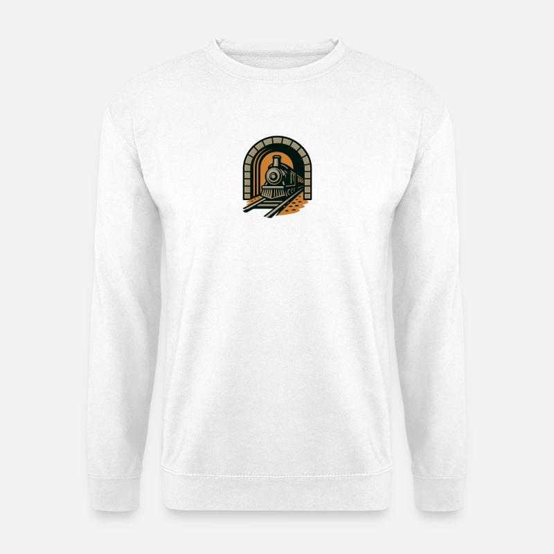 Eisenbahn durch Tunnelbogen - Unisex Pullover - Weiß
