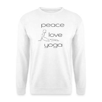 Peace - Love - Yoga with Line Design Pose - Unisex Sweatshirt - white - Front