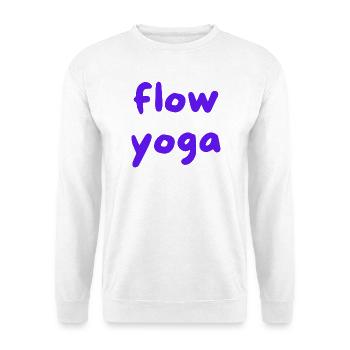 Flow Yoga Handlettering Purpur - Unisex Pullover - Weiß - Vorne