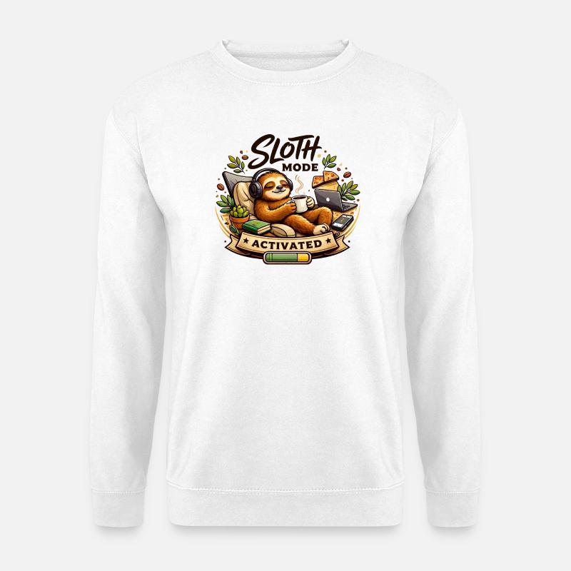 Sloth Mode Activated: Cozy Tech - Unisex Sweatshirt - white