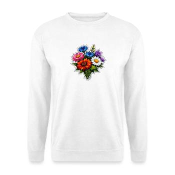 Buntes Dahlienbouquet - Unisex Pullover - Weiß - Vorne