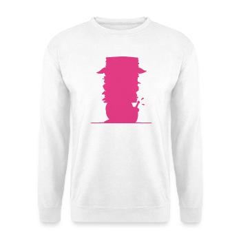 Schnecke Aktenstapel Silhouette - Unisex Pullover - Weiß - Vorne - Alina (178cm) & Michal (187cm)